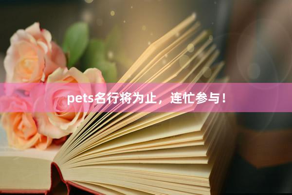 pets名行将为止，连忙参与！