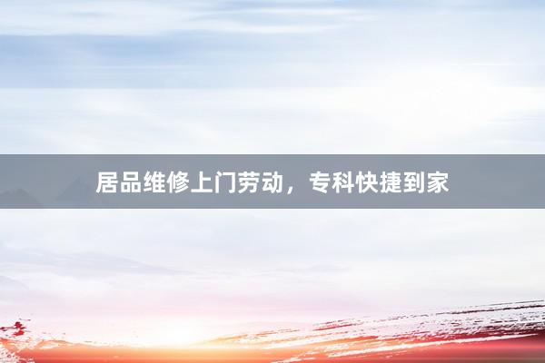 居品维修上门劳动，专科快捷到家